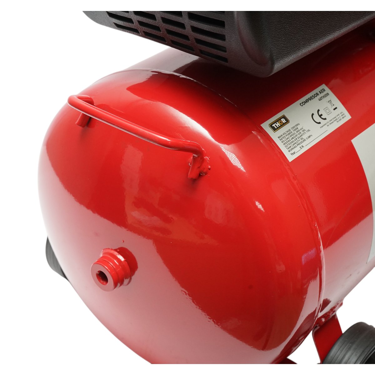Compresor aer volum 50L, putere motor 1.5KW/2CP, presiune maxima 8 bar, volum aer aspirat 195L THOR